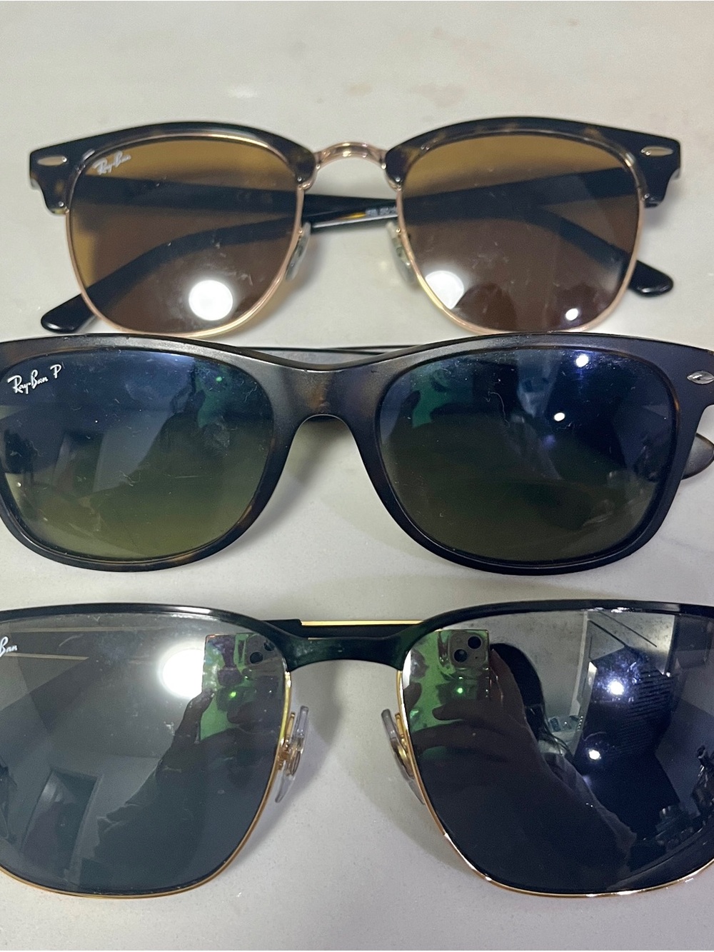 Ray-Ban Sunglass Set in Black, Brown, Gold